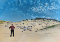 Fred Dickinson at the Pinnacle, 75th anniversary walk on Sleeping Bear Dunes, Michigan