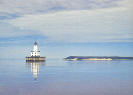 the Crib, lightouse in the Manitou shipping channel, Lake Michigan